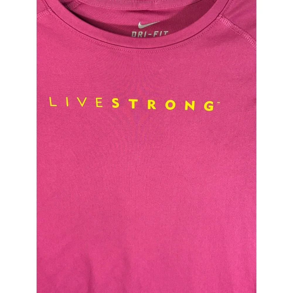 Nike Dri-FIT Livestrong Pink‎ Long Sleeve Athletic Training Shirt Womens S Y2K
